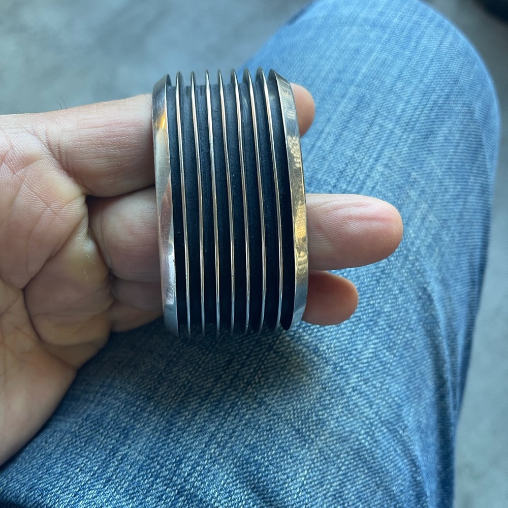 Solid Silver Wide Cuff Bracelet - image 2